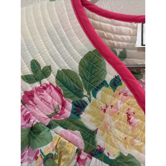 J.I.T. Sleep Floral White Housecoat Robe Short Sleeve Snap Buttons XL - Picture 4 of 13